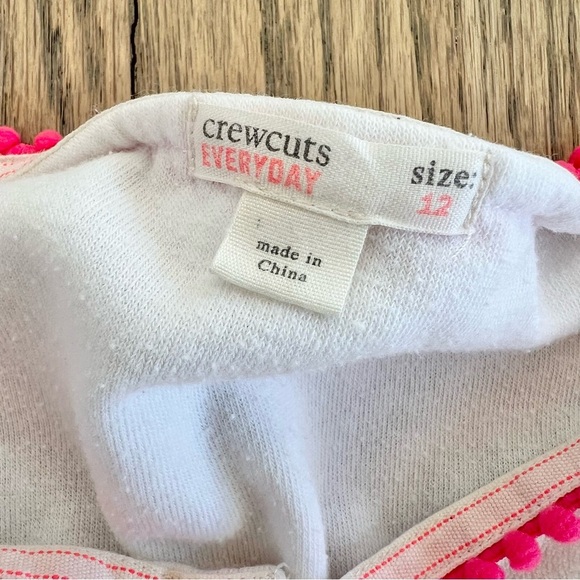 Crewcuts J Crew Girls White Terrycloth Pink Pom Pom Trim Swim Coverup Size 12 - Picture 6 of 7